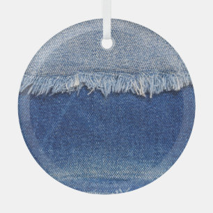 Ornement En Verre Arrière - plan de tissu Denim Jeans déchiré