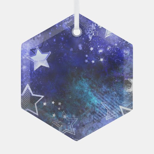 Ornement En Verre Arrière - plan spatial avec étoiles (Recto)