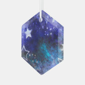 Ornement En Verre Arrière - plan spatial avec étoiles (Avant gauche)