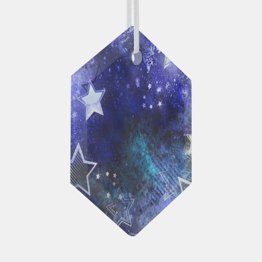 Ornement En Verre Arrière - plan spatial avec étoiles (Avant droite)