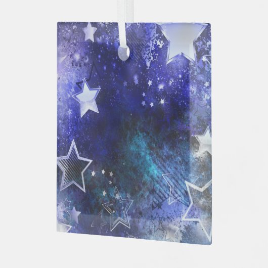 Ornement En Verre Arrière - plan spatial avec étoiles (Avant gauche)