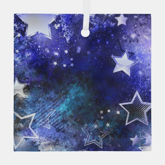 Ornement En Verre Arrière - plan spatial avec étoiles (Verso)