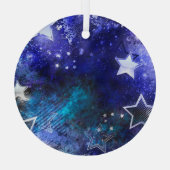 Ornement En Verre Arrière - plan spatial avec étoiles (Verso)