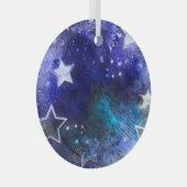 Ornement En Verre Arrière - plan spatial avec étoiles (Avant droite)