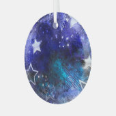 Ornement En Verre Arrière - plan spatial avec étoiles (Avant gauche)