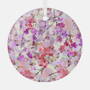 Ornement En Verre Arrière - plans d'aquarelle Orchidée-Sakura