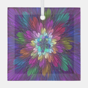 Ornement En Verre Art abstrait fractal de fleurs psychédéliques colo