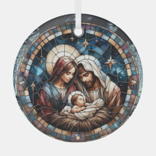 Ornement En Verre Art de vitrail de la Nativité, Naissance du Sauveu
