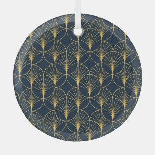 Ornement En Verre Art Déco Elégance : Motifs Ventilateurs
