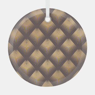 Ornement En Verre Art Déco Golden : Minimaliste sans couture