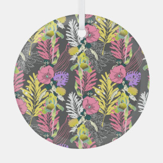 Ornement En Verre Art Fleur Tropical : Motif original.