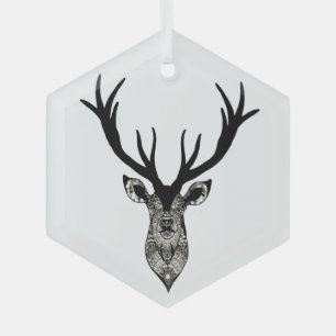Ornement En Verre Art Graphique Stag Cerf Animal Nature Art