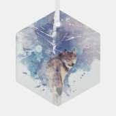 Ornement En Verre Art graphique Wolf Retour Faune Nature Art (Recto)