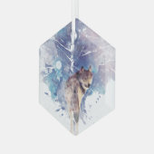 Ornement En Verre Art graphique Wolf Retour Faune Nature Art (Avant gauche)
