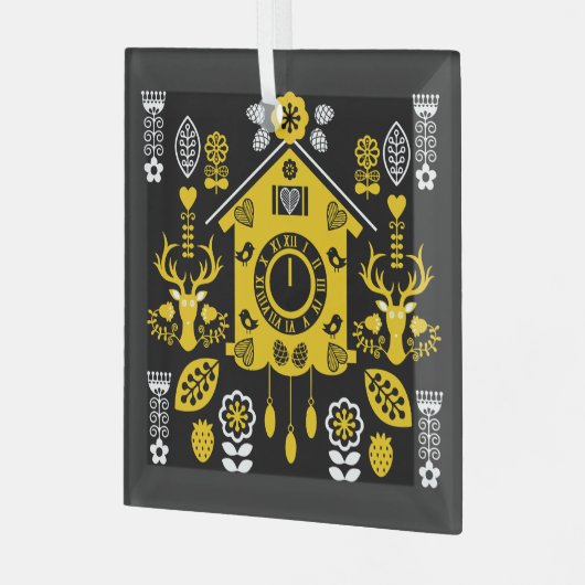 Ornement En Verre Art populaire allemand Bauernmalerei (Avant gauche)