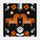 Ornement En Verre Art populaire de cheval scandinave (Verso)