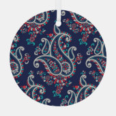 Ornement En Verre Asian Paisley : Conception Traditionnelle Sans Cou (Verso)