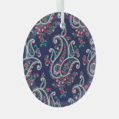 Ornement En Verre Asian Paisley : Conception Traditionnelle Sans Cou (Avant droite)