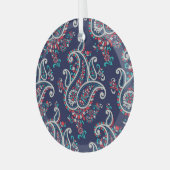 Ornement En Verre Asian Paisley : Conception Traditionnelle Sans Cou (Avant gauche)