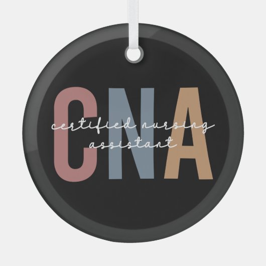 Ornement En Verre Assistant infirmier certifié CNA Retro (Recto)