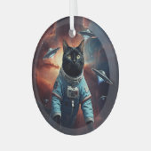 Ornement En Verre Astronaut de chat galactique (Avant gauche)
