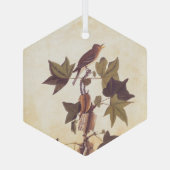 Ornement En Verre Audubon Trail's Flycatcher Bird (Verso)