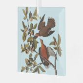 Ornement En Verre Audubon Zenaida Dove avec fleurs (Avant gauche)