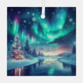 Ornement En Verre aurora borealis/Noël/hiver (Verso)