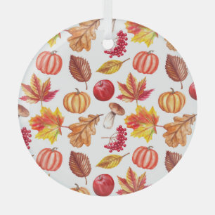 Ornement En Verre Automne Botanique Sans Seamless : Élégance Florale