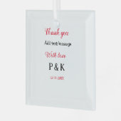 Ornement En Verre Avec amour ajoutez lettre nom de couple merci ajou (Avant gauche)