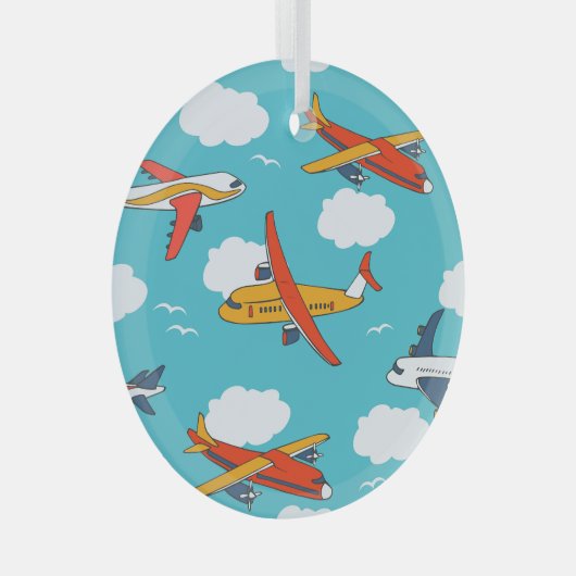 Ornement En Verre Avions et nuages, arrière-groupe sans soudure pour (Avant droite)