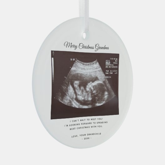 Ornement En Verre Baby Faire-part grand-mère Noël Keepsaké (Avant droite)