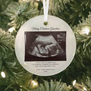Ornement En Verre Baby Faire-part grand-mère Noël Keepsaké