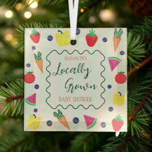 Ornement En Verre Baby Shower Marché de Producteurs Locaux