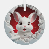 Ornement En Verre Baby Whit Rabbit Noël (Verso)