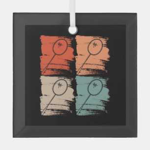 Ornement En Verre Badminton Racket Badminton Retro