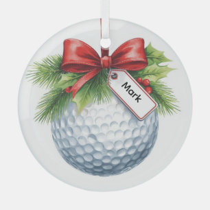 Ornement En Verre Balle de golf thème de Noël