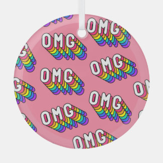 Ornement En Verre Bande dessinée rose d'OMG