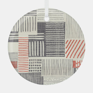 Ornement En Verre Bandes géométriques dessinées à la main, motif san