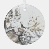 Ornement En Verre Barn Chats par Hevener (Recto)