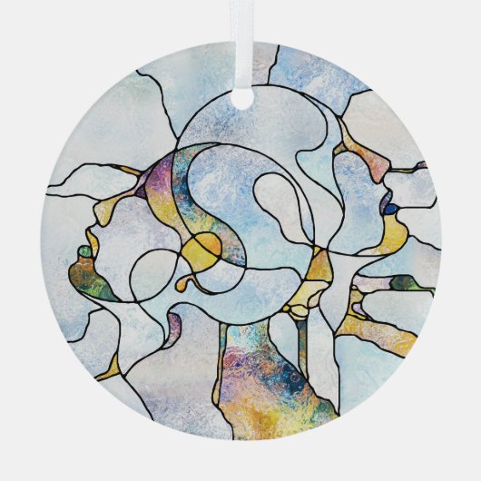 Ornement En Verre Barres arc-en-ciel, unité en vitrail (Verso)