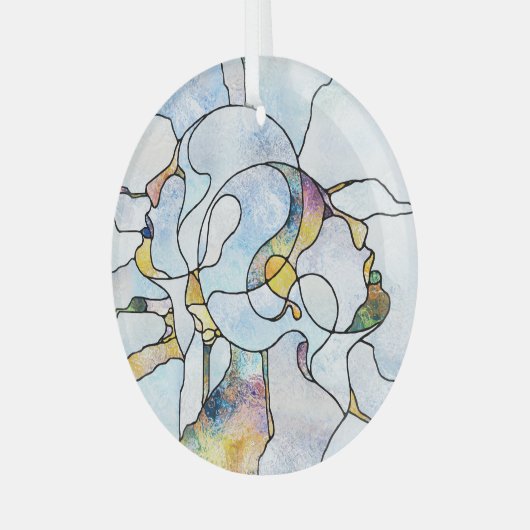 Ornement En Verre Barres arc-en-ciel, unité en vitrail (Avant gauche)