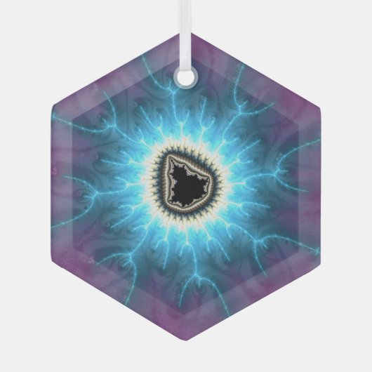 Ornement En Verre Basculé Sur Mandelbrot Chocking Fractal Abstrait (Recto)