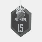Ornement En Verre Basket-ball Votre nom (Avant gauche)
