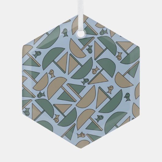 Ornement En Verre Bateaux et poissons (Recto)