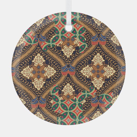 Ornement En Verre Batik indonésien basé sur le plante : des Motifs d (Recto)