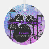 Ornement En Verre Batterie de Noël HAMbWG (Recto)