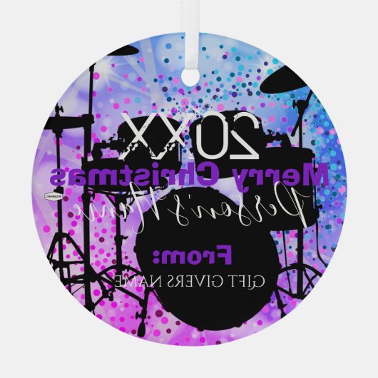 Ornement En Verre Batterie de Noël HAMbWG (Verso)