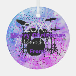 Ornement En Verre Batterie de Noël HAMbWG