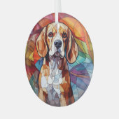 Ornement En Verre Beagle Mosaic Hound Chien Tiré (Avant gauche)